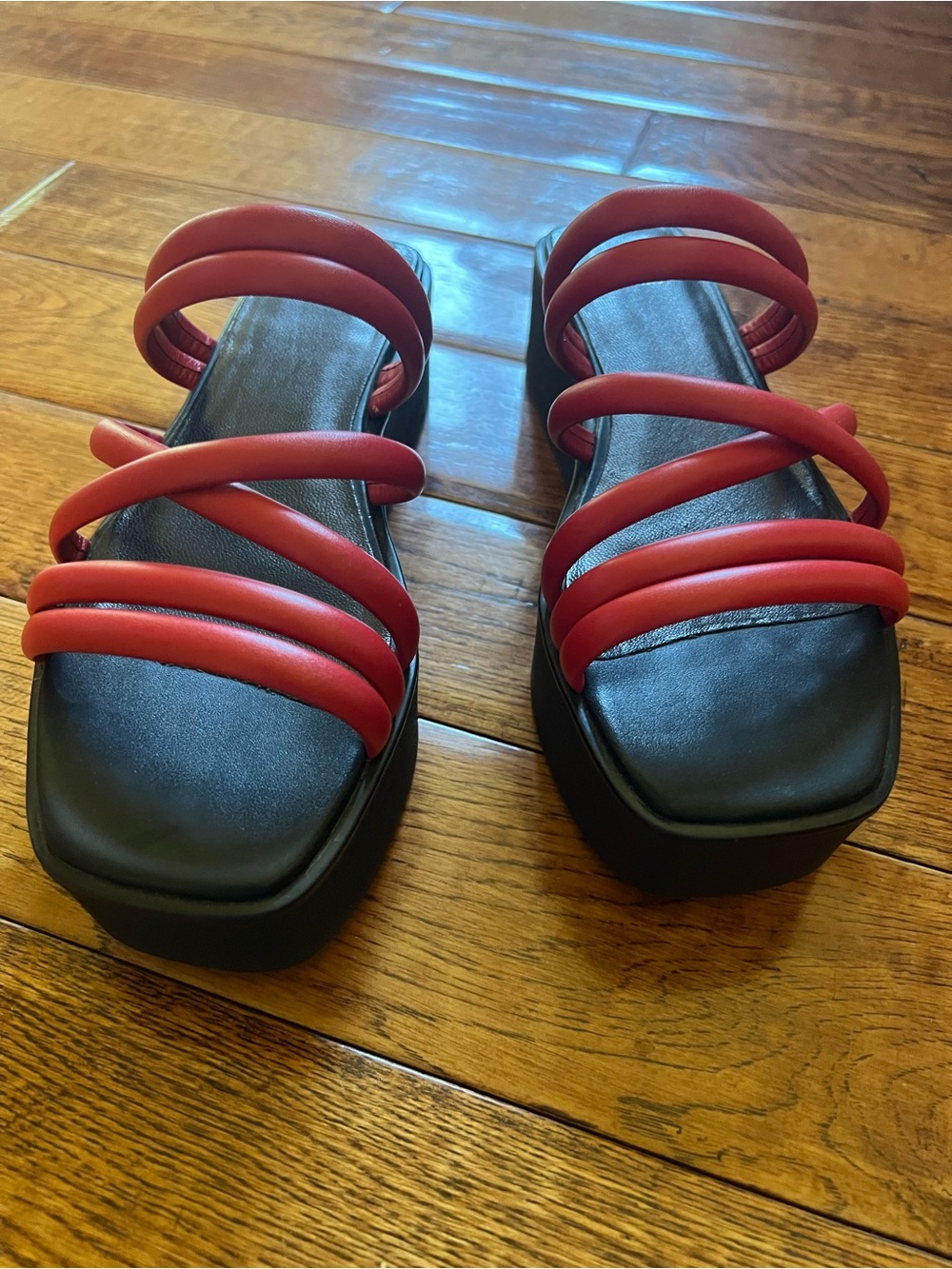 Vagabond Shoes Platform Sandals Leather Straps Red Size 7 - Picture 8 of 10
